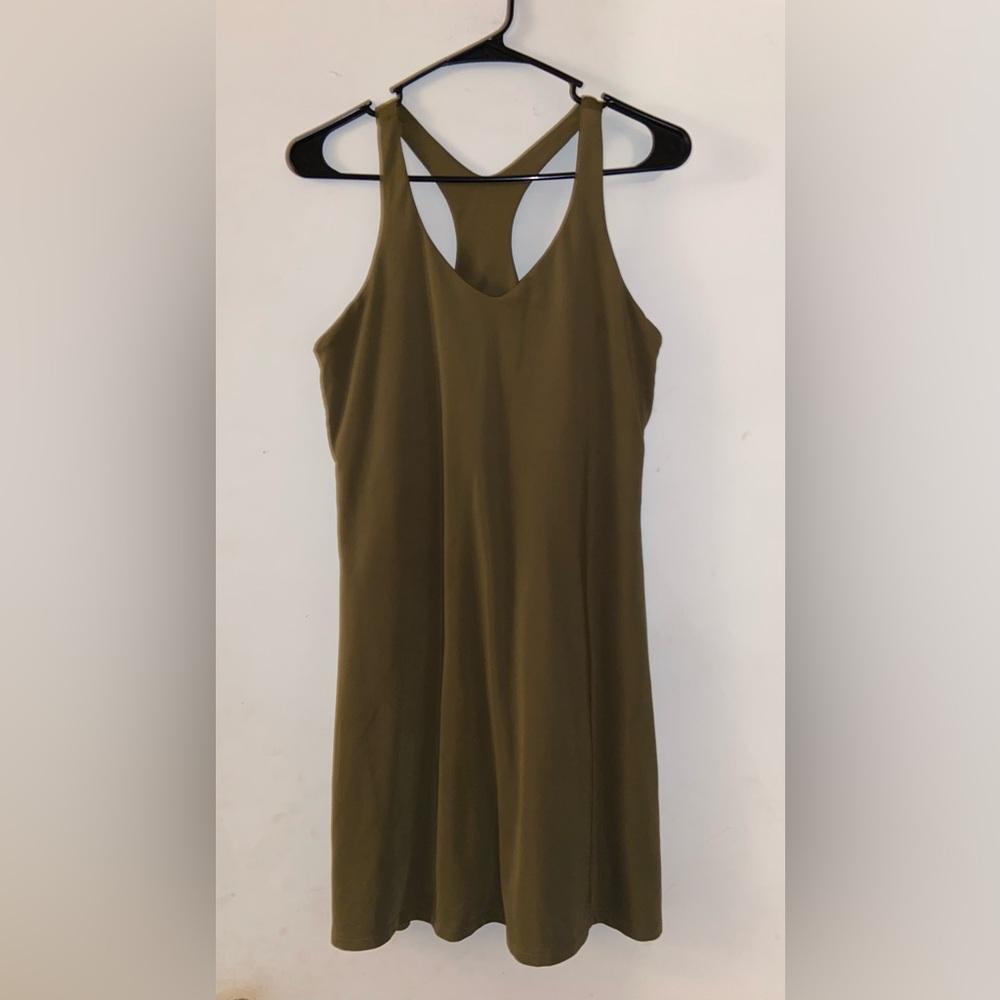 girlfriend collective olive tennis dress